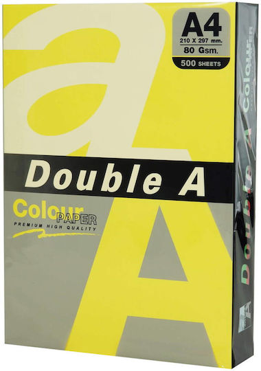 Double A Colored Paper Copier A4 75gsm 100 Sheets Ream Double A Neon Yellow
