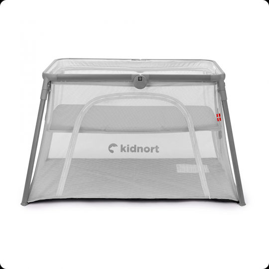 Kidnort Loc de joacă cu Saltea Gri 63.2x77cm