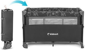 Kidnort Loc de joacă cu Saltea Gri 22cm