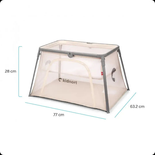 Kidnort Loc de joacă cu Saltea Gri 63.2x77cm