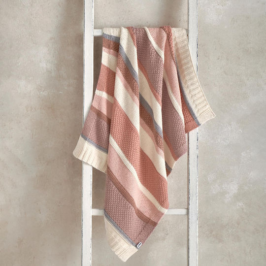 Mamas & Papas Blanket Nursery Swaddling Blankets Knitted Pink 80x100cm