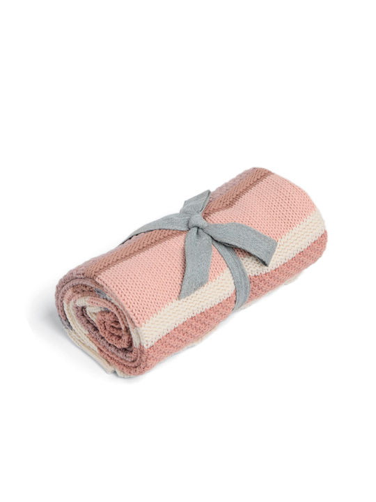 Mamas & Papas Blanket Nursery Swaddling Blankets Knitted Pink 80x100cm