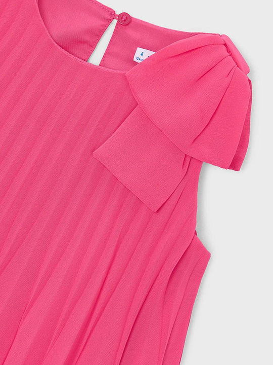 Girls Sleeveless Fuchsia Dress