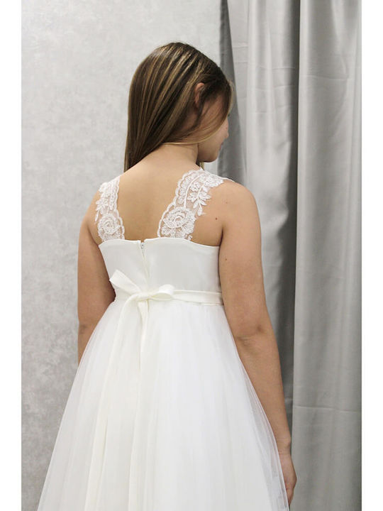 Children's Dress Satin Off-white