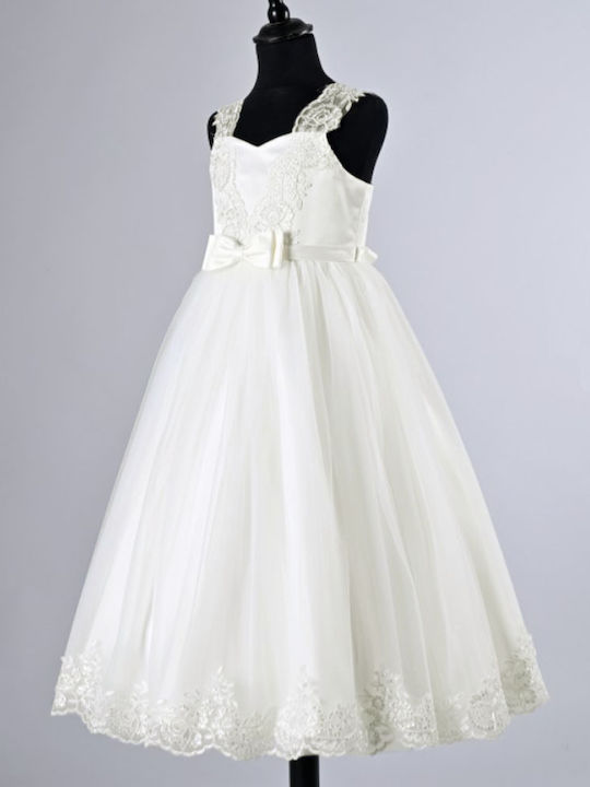 Children's Dress Satin Off-white