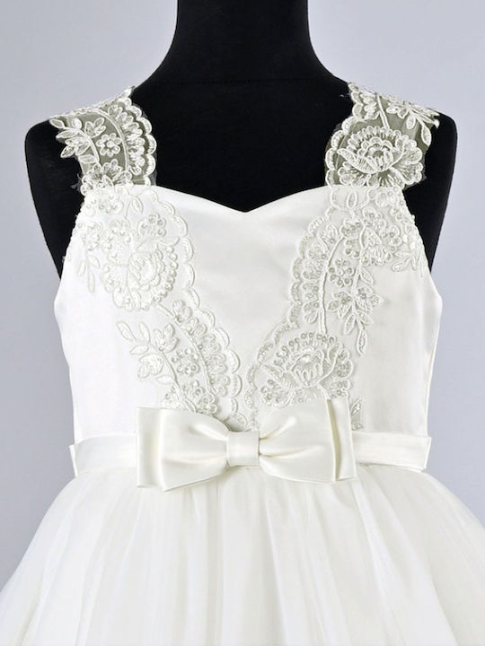 Children's Dress Satin Off-white