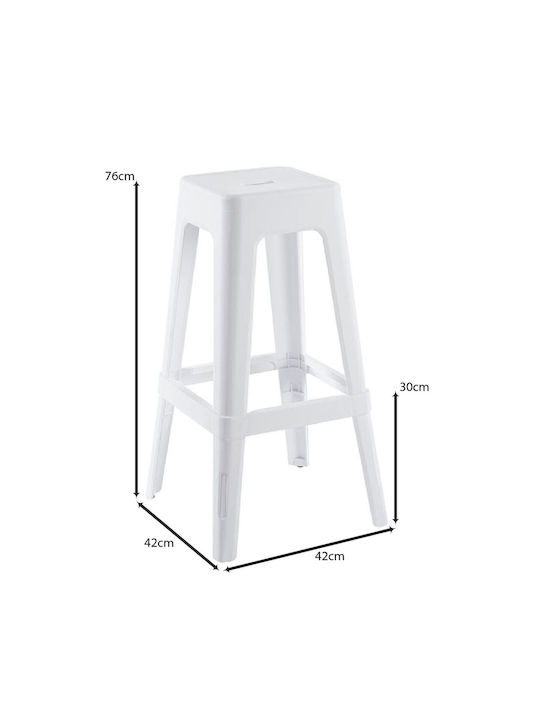 Σκαμπό Μπαρ από Πολυπροπυλένιο Relix Άσπρο 42x42x76cm Σκαμπό Μπαρ από Πολυπροπυλένιο Relix Άσπρο 42x42x76cm