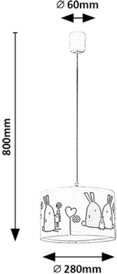 Rabalux Einfaches Licht Kinderdeckenleuchte Deckenleuchte 40W mit Fassung E27 Mehrfarbig 28cm