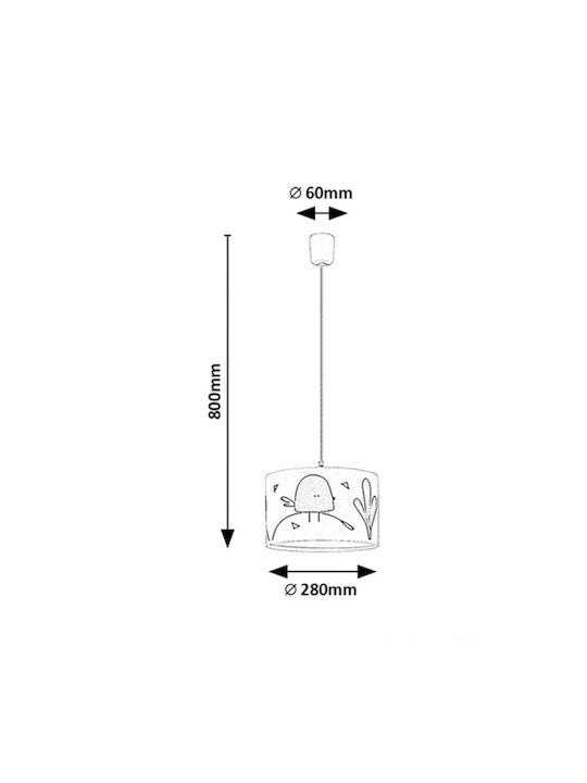 Rabalux Einfaches Licht Kinderdeckenleuchte Deckenleuchte 40W mit Fassung E27 Lila 28cm