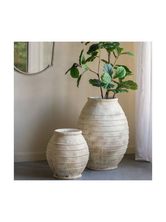 Artekko Decorative Glass Vase Beige 44.5x44.5xHeight 47cm
