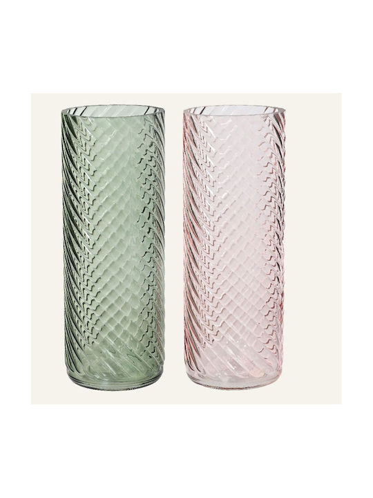 Beauty Home Γυάλινο Βάζο Εφέ Στροβιλισμού 10cm X 26.5cm Σάπιο Μήλο