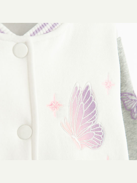 Kids Sweatshirt Cardigan Grey White