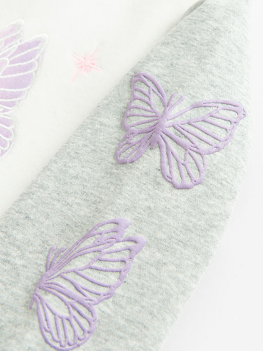 Kids Sweatshirt Cardigan Grey White
