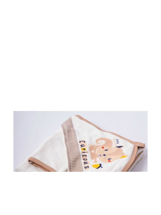 Evita Baby Bath Set with Hooded Beige