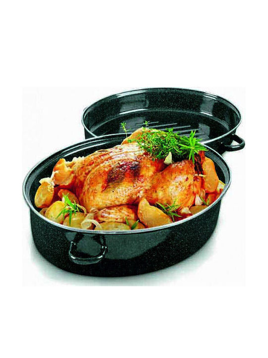 Homestyle Dutch Oven Oval Made of Aluminum with Grill 38x28cm 1pcs