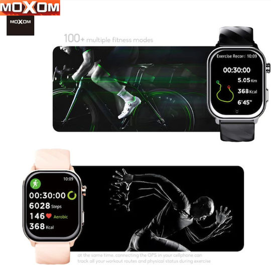 Moxom Mx-wh25 Smartwatch 2.01” Calls GPS 100+ Sport Modes Waterproof 10m & Health Tracker Pink