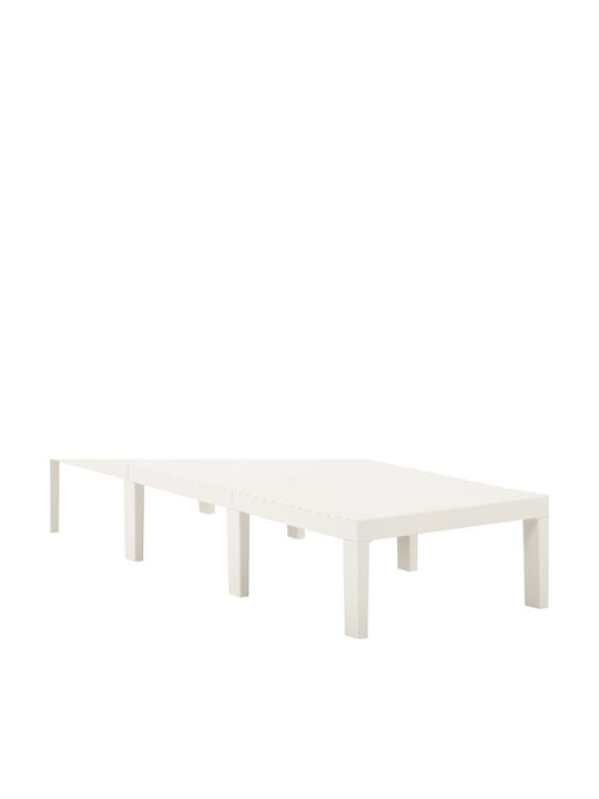 Șezlong Plastic Alb 195x65x32cm