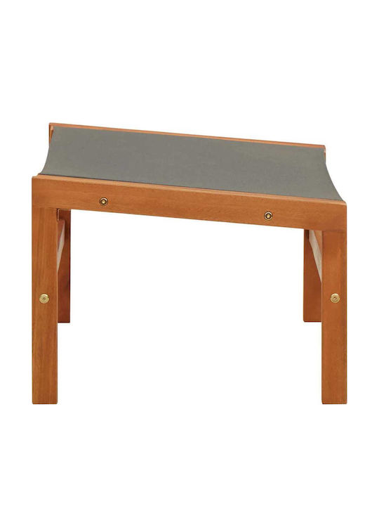 Deckchair Wooden with Textilene Fabric Gray 133x60x77.5cm.