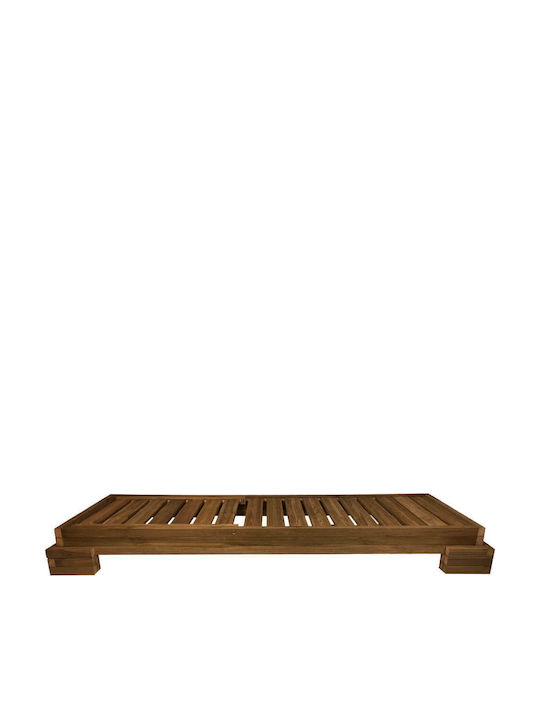Deckchair Wooden Beige 200x68x14cm.