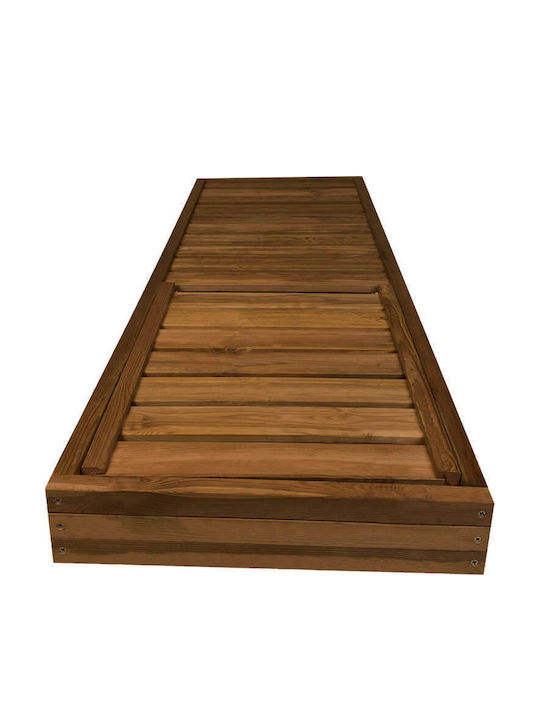 Șezlong Lemn Bej 200x68x14cm