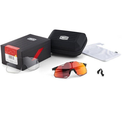 100% Cycling Glasses Hypercraft XS with Blue Frame & Mirror / Photochromic / Transparent Lenses