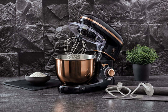 Berlinger Haus Stand Mixer 1300W with Stainless Mixing Bowl 6lt Μαύρο με Rose Gold