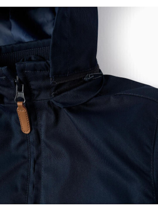 Kinder Freizeitjacke Winddicht mit Kapuze Blue