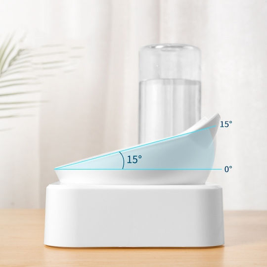 Automatic PVC Bowl Food & Water for Cat 25cm in White Color