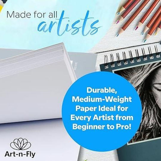 Art-n-fly Caiet de Schițe 100 Foi A4 22.9 X 30.5 Cm 100 G/m² Spiralat Hârtie Albă