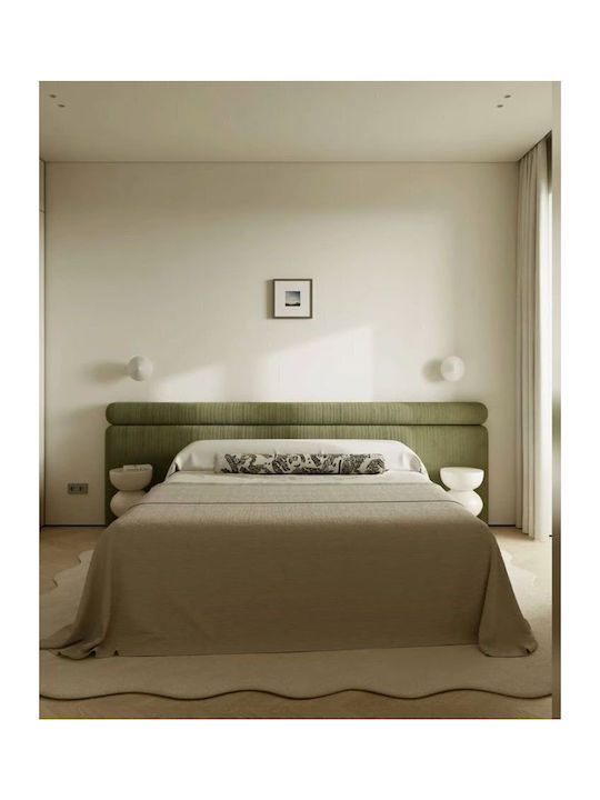 Alaska Double Bed Upholstered with Fabric Green for Mattress 170x200cm