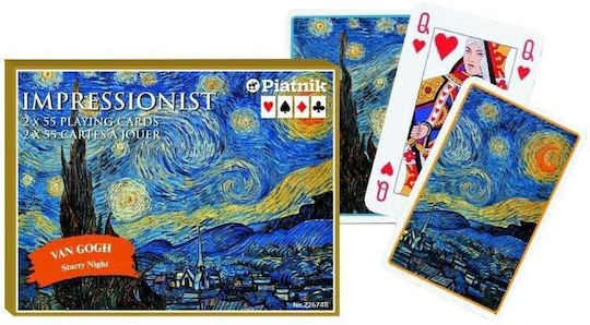 Luxury Playing Card Set 2 X 55 Van Gogh Starry Night Piatnik