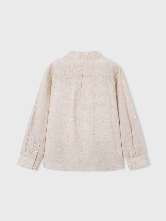 Kids One Color Long-Sleeved Shirt Beige