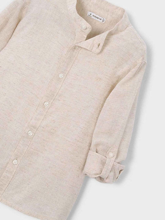Kids One Color Long-Sleeved Shirt Beige