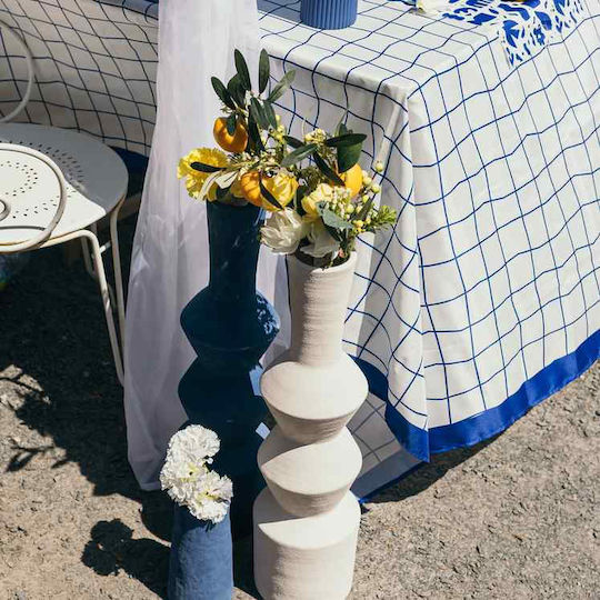 Beauty Home Διακοσμητικό Βάζο Κεραμικό Sienna Λευκό Y60cm