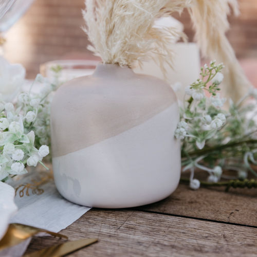 Beauty Home Βάζο Κεραμικό Diana Μπεζ 11xΥ11.5cm
