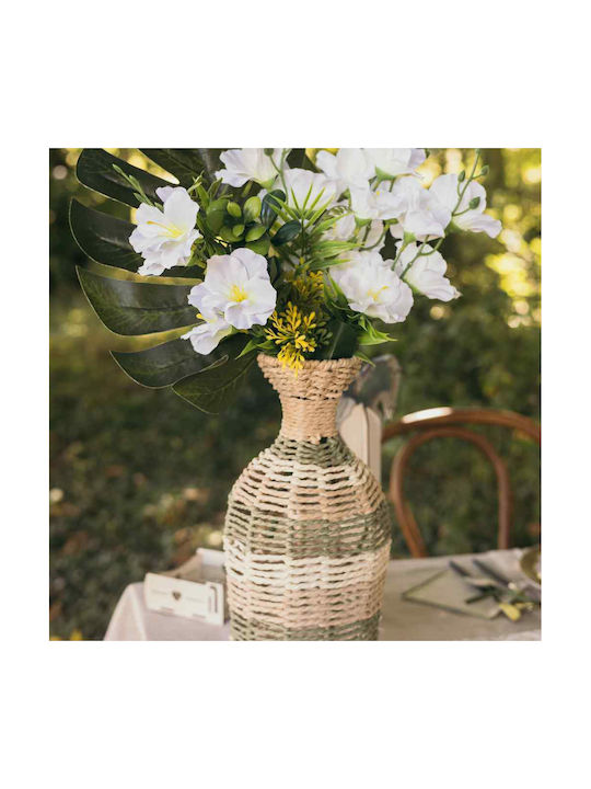 Beauty Home Decorative Glass Vase Eden Beige 15x15xH36cm