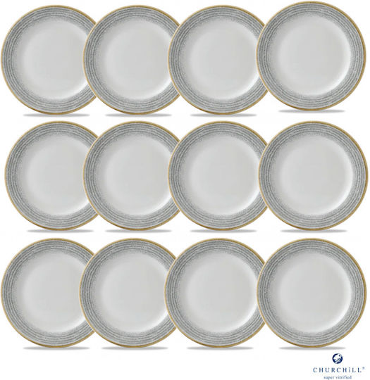 Churchill 1795 Studio Prints Plate Shallow made of Porcelain Gray 26.1cm 12pcs