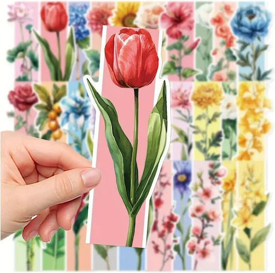 Set 30 Cardboard Bookmarks Reading Enthusiasts Floral Pattern Multicolor 13 X 5 Cm