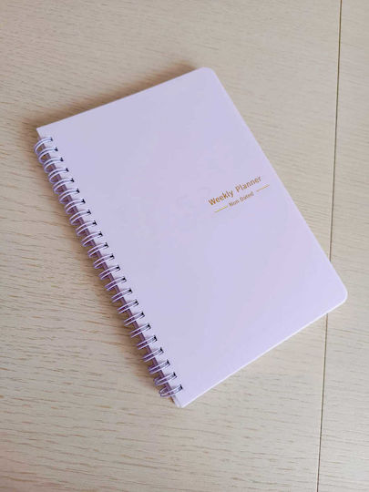 Obro Spiral Planer Agenda Wöchentlich Organisation Gewohnheitstracker To-do-Liste Lila A5