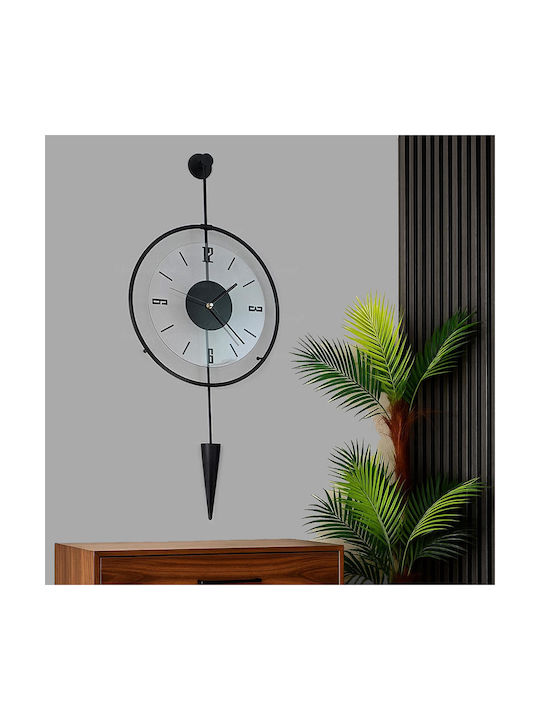 Schwarze Dekorative Metallische Wanduhr Modernes Design 40×90 Cm