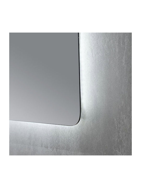 Sparke Ορθογώνιος Καθρέπτης Μπάνιου Led 90x70cm Λευκός