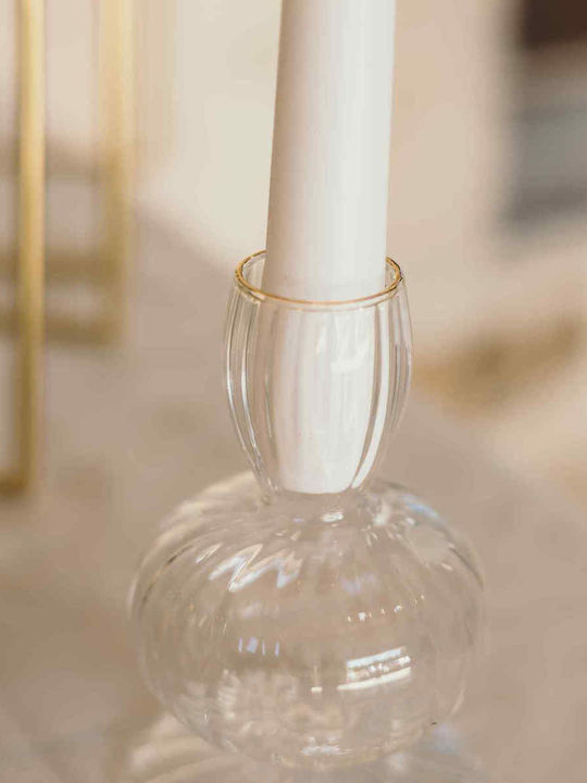 Beauty Home Ginette Glass Candle Holder in Transparent Color 11x7.2cm
