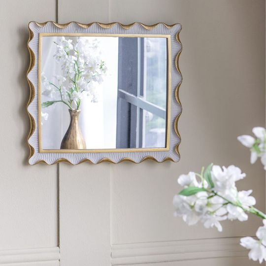 Artekko Frame Καθρέπτης Τοίχου με Λευκό Πλαστικό Πλαίσιο 40.5x36.2cm