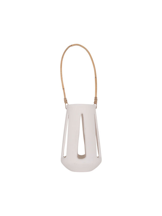 HomeMarkt Erantyl Rattan Lantern Tabletop White 10x10x10cm