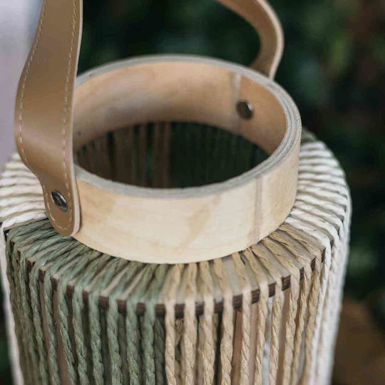 Beauty Home Simon Φαναράκι Ψάθινο Επιτραπέζιο Μπεζ