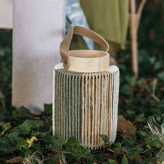 Beauty Home Simon Laterne Korbweide Tischplatte Beige
