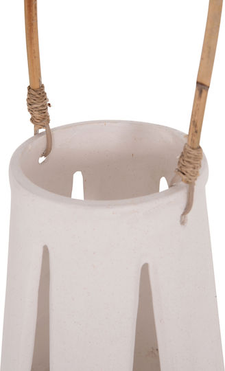 HomeMarkt Erantyl Rattan Lantern Tabletop White 10x10x10cm
