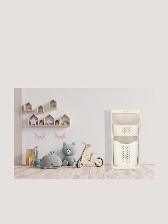 ikonka Cutie de Depozitare Jucării pentru Copii din Plastic Alb 44x77.5x32cm 1buc