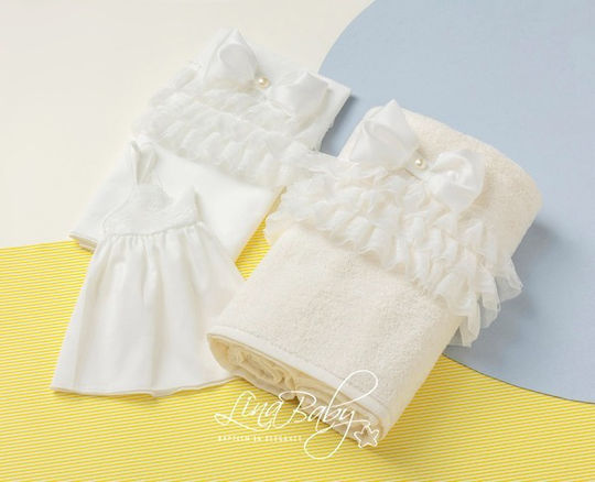 Lina Baby Set Christening Oilcloths Ecru 4 Pieces