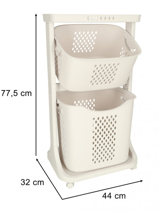 ikonka Cutie de Depozitare Jucării pentru Copii din Plastic Alb 44x77.5x32cm 1buc